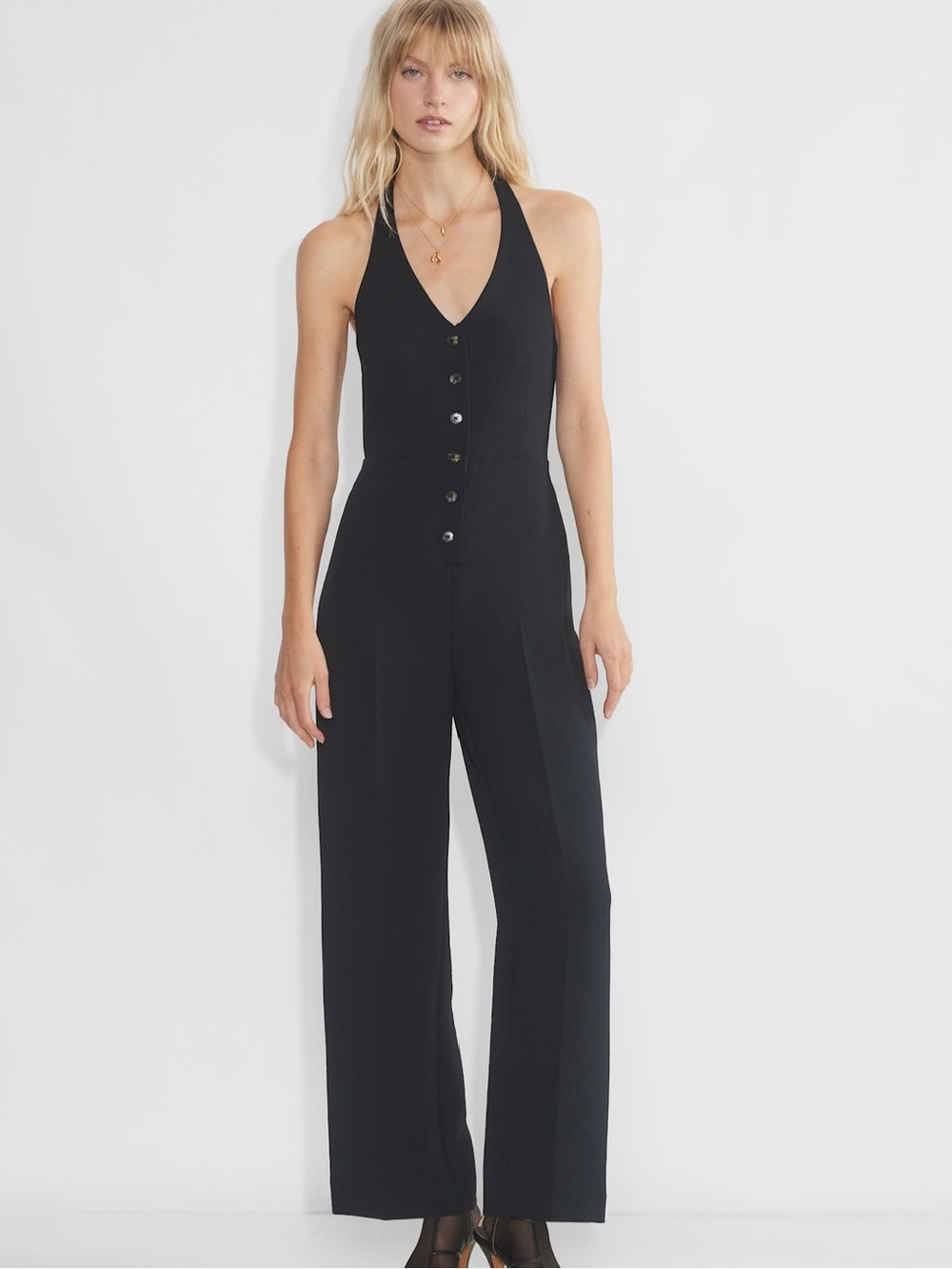 ARITZIA Wilfred Upscale Jumpsuit Black Crepette Size 8